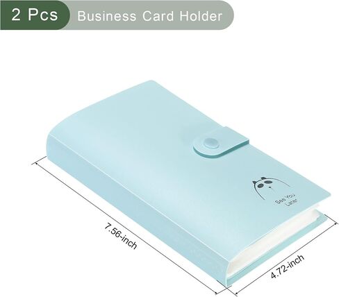 YOKIVE 2 Pcs Business Card Holders, Pocket Business Card Case Portable Plastic Keep Card Tidy, Great for Office, Home (Light Blue, 7.56-Inch) in Kuwait