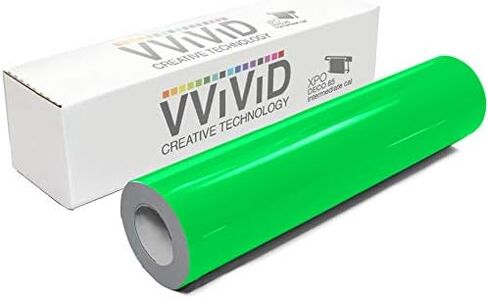 VViViD DECO65 Neon Fluorescent Glow in The Dark Hot Pink 12" x 4ft with 12"x 12" Transfer Paper Sheet in Saudi Arabia