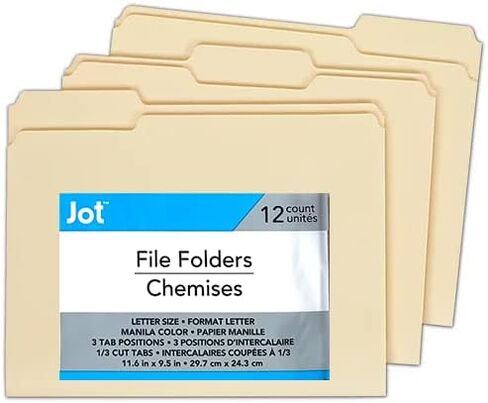 Jot Manilla Folders, File folders, 12 Count in Saudi Arabia