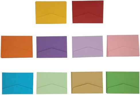 100 قطعة من المظاريف الصغيرة 10 ألوان ومظاريف بطاقة الهدية، ومظاريف بالحجم المثالي لتخصيص بطاقات الهدايا، ومظاريف الزفاف أو بطاقات مكان حفلة عيد الميلاد- 4.5 × 3.2 بوصة in Kuwait