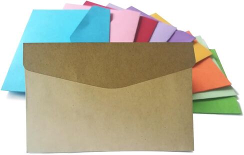 100 قطعة من المظاريف الصغيرة 10 ألوان ومظاريف بطاقة الهدية، ومظاريف بالحجم المثالي لتخصيص بطاقات الهدايا، ومظاريف الزفاف أو بطاقات مكان حفلة عيد الميلاد- 4.5 × 3.2 بوصة in Kuwait