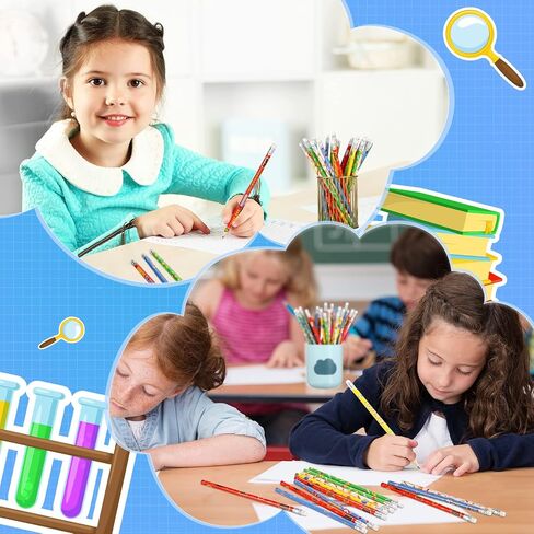 48 Pcs Welcome Back to School Pencils First Day of School Pencils with Eraser Fun Holiday Pencils Motivational Cute Pencils for Children Students School Elements Stationery Party Reward Supplies in Saudi Arabia