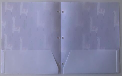 Bundle of 2: Llama and Cactus Design Poly Pocket Folders: 3-Hole Punched 2-Pocket Design in Saudi Arabia