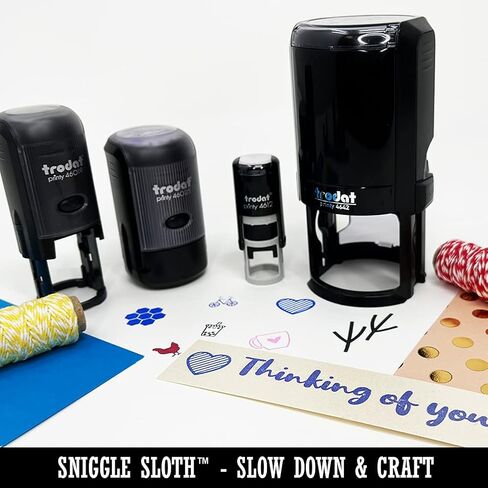 Sad Panda Face Self-Inking Rubber Stamp Ink Stamper for Stamping Crafting Planners - 1 Inch Medium - Black Ink in Saudi Arabia