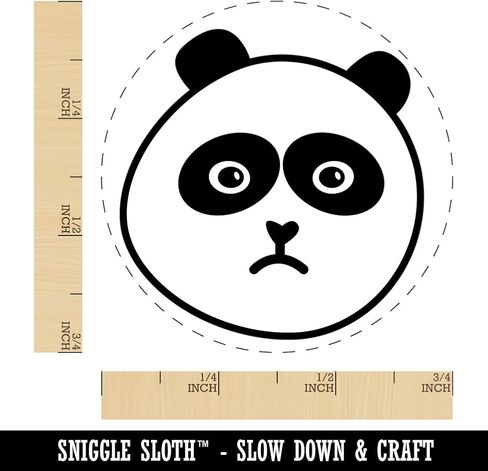 Sad Panda Face Self-Inking Rubber Stamp Ink Stamper for Stamping Crafting Planners - 1 Inch Medium - Black Ink in Saudi Arabia