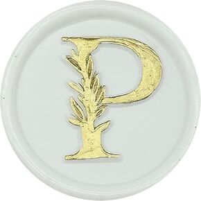 25Pcs Wax Seal Stickers Handmade Vintage Botanical Leaves Adhesive Letter Wax Stickers for Wedding Party Invitations, Envelope, Gift Wrap, Christmas(Initial P, White) in Kuwait
