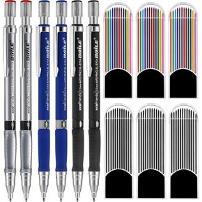 6 أقلام رصاص ميكانيكية 2.0 مم من إكسلفو مع 6 علب لإعادة التعبئة من الرصاص، اللون والأسود للرسم، والنجار، والكتابة، والحرفية، والرسم الفني in Kuwait