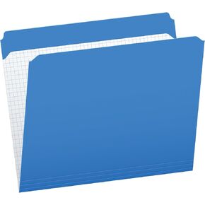 Pendaflex Color File Folders with Interior Grid, Letter Size, Blue, Straight Cut, 100/BX (R152 BLU)