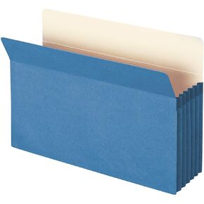 Smead File Pocket, Straight-Cut Tab, 5-1/4" Expansion, Legal Size, Blue, 10 per Box (74235) in Saudi Arabia
