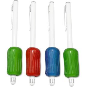 The Pencil Grip Ergonomic Textured Grips for Stylus Pens, Pack of 4 Bumpy Stylus Grips in Neon Colors (Stylus Pen not Included) (TPG-12004)