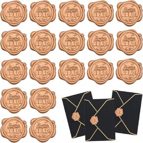 20 Pieces Embossed Congrats Grad Wax Seal Stickers for Envelops, Bronze Classic Self-Adhesive Graduation Cap Diploma Certificate Pattern Stamp Stickers for Class of 2023 Graduation Greeting Invitation in Saudi Arabia