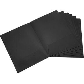 PATIKIL Two-Pocket Folders, 6 Pack A4 Letter Files Portfolio Storage Organizer Folder for Office Business, Black in Saudi Arabia