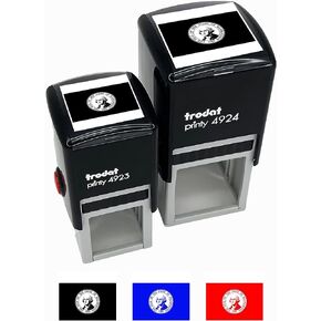 Washington State Flag Self-Inking Rubber Stamp Ink Stamper - 1 Inch Small - Black Ink in Kuwait