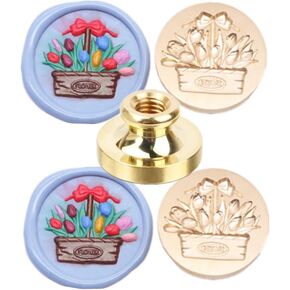 Flower Relief Carving 3D Wax Seal Stamp, ONWINPOR Magpie Wax Stamp Head Embossing Sealing Stamp Head No Handle, Great DIY Sealing Wax Tools for Invitation Envelope Christmas Gift Wrapping (D29) in Kuwait