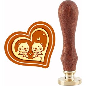CRASPIRE Book Lady Wax Seal Stamp Figure Copper Oval 20×30mm Vintage Sealing Stamp Detachable Brass Head with Envelope Wooden Handle Letter Invitation Card Wedding Gift Package Holiday in Saudi Arabia