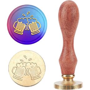 MAYJOYDIY القمر الأخت ختم الشمع ختم فتاة ختم الشمع طوابع سوينغ ستار نمط 30 مم رأس نحاسي قابل للإزالة حجم محمول لتزيين عيد الميلاد المغلف الختم