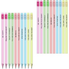 40 Pcs Inspirational Pencils Motivational Sayings Pencils Fun Cute Personalized Pencil Compliment Pencils Bulk with Eraser for Kids Girls Students Teacher Back to School in Saudi Arabia