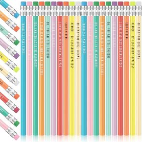 200 Pcs Bulk Happy Birthday Pencils for Students Fun Colorful Printed Birthday Assorted Style Novelty Pencils with Eraser for Kids Happy Birthday Party Classroom Student Reward Gift Party Favors
