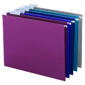 Smead Hanging File Folder with Tab, 1/5-Cut Adjustable Tab, Letter Size, Assorted Colors, 25 per Box (64056) in Saudi Arabia