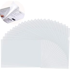 LRCXL 50 Pack Clear Document Folder L-Type Plastic Folder Copy Safe Project Pocket US Letter/ A4 Size in Transparent Color in Kuwait