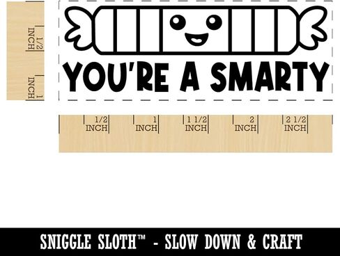 ختم حبر مطاطي ذاتي التحبير من You're a Smarty Candy Teacher Student Student School - مقاس صغير 1-1/2 بوصة - حبر برتقالي in Kuwait
