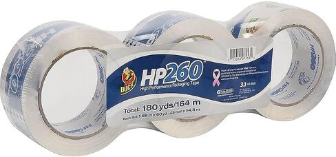 شريط إغلاق كرتوني من Duck Hp260c03 مقاس 1.88 بوصة × 60 ياردة، قلب 3 بوصة، شفاف، 3/حزمة in Saudi Arabia
