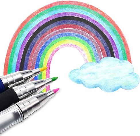 6 أقلام رصاص ميكانيكية 2.0 مم من إكسلفو مع 6 علب لإعادة التعبئة من الرصاص، اللون والأسود للرسم، والنجار، والكتابة، والحرفية، والرسم الفني in Kuwait