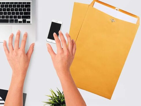 1InTheOffice 6 X 9 مظاريف المشبك مع اللوحات الصمغية للبريد أو ظرف الشحن، مظاريف بنية كرافت ، 100 لكل صندوق in Saudi Arabia