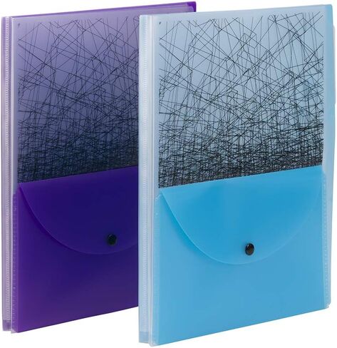 Smead Poly Three-Divider Travel Organizer File, 1/3-Cut Tab, Letter Size, Assorted Colors, 2 per Pack (85735) in Saudi Arabia