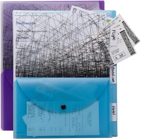 Smead Poly Three-Divider Travel Organizer File, 1/3-Cut Tab, Letter Size, Assorted Colors, 2 per Pack (85735) in Saudi Arabia
