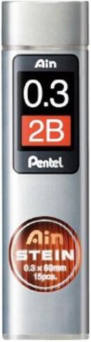 مجموعة إعادة التعبئة من 3 قطع من Pentel 0.3 قطع 2BBHBAS لـ PG1013/513، مقود Ain Stein المغلفة، 0.3 مم HB، 2B، أنبوب من 15 قطعة (XC273-HBB، 2B)، 1 لكل قطعة in Saudi Arabia