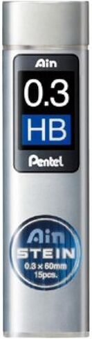 مجموعة إعادة التعبئة من 3 قطع من Pentel 0.3 قطع 2BBHBAS لـ PG1013/513، مقود Ain Stein المغلفة، 0.3 مم HB، 2B، أنبوب من 15 قطعة (XC273-HBB، 2B)، 1 لكل قطعة in Saudi Arabia