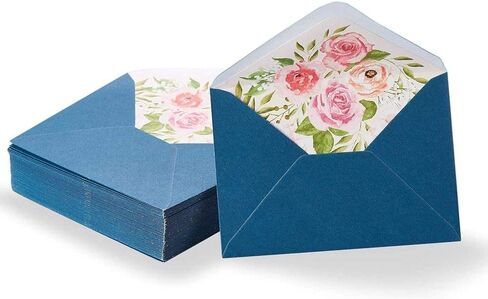 Floral Envelopes for Invitations and Greeting Cards (Blue, 3 x 5 in, 50-Pack) in Saudi Arabia