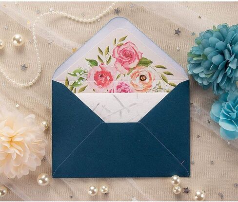 Floral Envelopes for Invitations and Greeting Cards (Blue, 3 x 5 in, 50-Pack) in Saudi Arabia