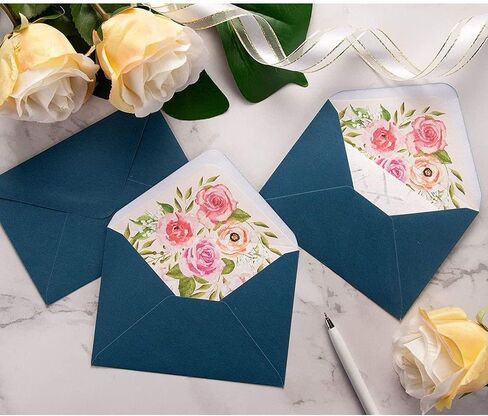 Floral Envelopes for Invitations and Greeting Cards (Blue, 3 x 5 in, 50-Pack) in Saudi Arabia