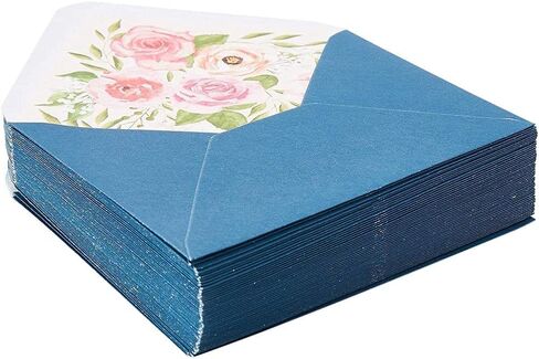 Floral Envelopes for Invitations and Greeting Cards (Blue, 3 x 5 in, 50-Pack) in Saudi Arabia