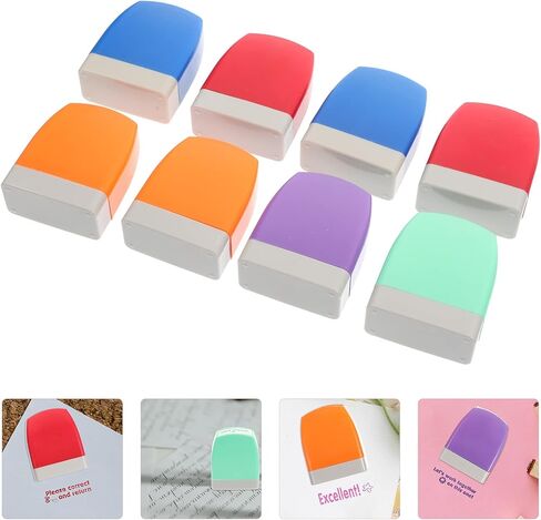 Teacher Supplies Self- Inking Stamp Set 8pcs Motivation Encourage Stamp Classroom Homework Grading Stamp Reward Stamp Birthday Party Favors Returns in Saudi Arabia