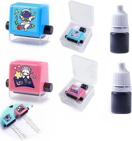 إضافة الطوابع الرقمية الأسطوانية وطرح الطوابع الرقمية المتدحرجة، مناسبة للوازم المدرسية لرياض الأطفال مع زجاجتين من الحبر (''الإضافة والطرح والضرب والقسمة'') (القسم، الأزرق) in Kuwait