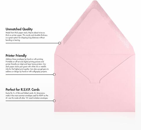 مغلفات دعوة LUXPaper 4Bar A1 كونتور فلاب | 3 5/8 بوصة × 5 1/8 بوصة | كاندي بينك | 80 رطل. نص | 50 الكمية in Saudi Arabia