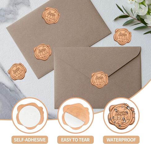 20 Pieces Embossed Congrats Grad Wax Seal Stickers for Envelops, Bronze Classic Self-Adhesive Graduation Cap Diploma Certificate Pattern Stamp Stickers for Class of 2023 Graduation Greeting Invitation in Saudi Arabia