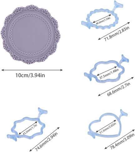 قوالب ختم الشمع من الراتنج على شكل قلب زهرة مستديرة لختم ختم الشمع مقاس 1 بوصة، حصيرة إزالة الشعر من السيليكون، لاصقة يدوية، ختم دعوة على شكل مغلف (الحجم: المجموعة) in Kuwait
