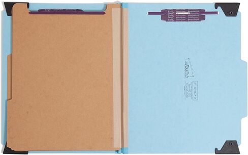 Smead FasTab Hanging Pressboard Classification Folder with SafeSHIELD Fasteners, 1 Divider, 2/5-Cut Built-in Tab, Legal Size, Blue, 10 per Box (65155) in Saudi Arabia