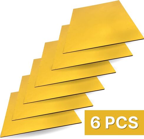 YARRD 6PCS 12x12 Acrylic Mirror Sheet Mirror Cast Acrylic Plexiglass Sheets with Film Masking for Design DIY Adhesive Sheets for Craft in Saudi Arabia