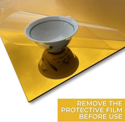 YARRD 6PCS 12x12 Acrylic Mirror Sheet Mirror Cast Acrylic Plexiglass Sheets with Film Masking for Design DIY Adhesive Sheets for Craft in Saudi Arabia