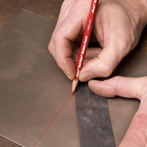 Markal 96100 Red-Riter Welders Pencil for Torch-Resistant Marks During Metal Layout and Fabrication, Red (Pack of 12) Made in USA in Saudi Arabia
