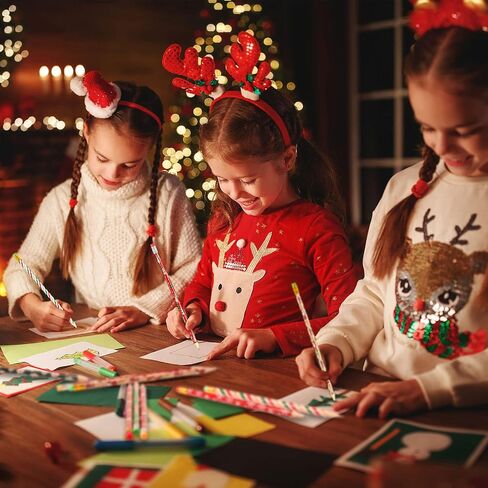 144 Pieces Christmas Pencils Xmas Wood Pencils with Eraser Includes Santa, Xmas Tree, Snowman, Candy Cane Pencils Merry Christmas Stationery for Xmas Party Favors Office School Rewards Stuffers in Saudi Arabia