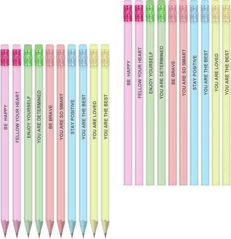 40 Pcs Inspirational Pencils Motivational Sayings Pencils Fun Cute Personalized Pencil Compliment Pencils Bulk with Eraser for Kids Girls Students Teacher Back to School in Saudi Arabia