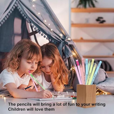 40 Pcs Inspirational Pencils Motivational Sayings Pencils Fun Cute Personalized Pencil Compliment Pencils Bulk with Eraser for Kids Girls Students Teacher Back to School in Saudi Arabia