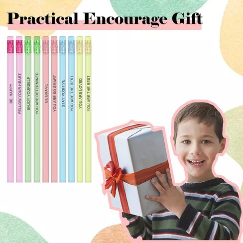 40 Pcs Inspirational Pencils Motivational Sayings Pencils Fun Cute Personalized Pencil Compliment Pencils Bulk with Eraser for Kids Girls Students Teacher Back to School in Saudi Arabia