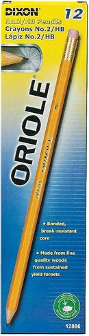 Dixon 12886 Oriole Woodcase Presharpened Pencil, Hb #2, Yellow, Dozen in Saudi Arabia